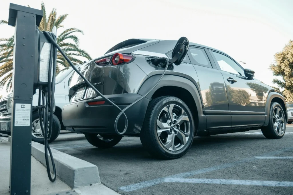 a vehicle at an ev charger